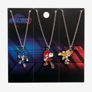 Hot Topic Sonic the Hedgehog Character Necklaces - Blue, Red, Yellow